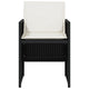 Outdoor Set of 4 with White Cushions, Black Rattan Woven Frame