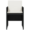 Outdoor Set of 4 with White Cushions Black Rattan Woven Frame BM326341