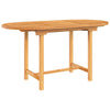 Outdoor Dining Table, 43-63" Extendable Oval Top, Sanded Teak Wood