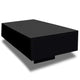 Coffee Table, Rectangular Platform, 34" Modern High Gloss Black Frame