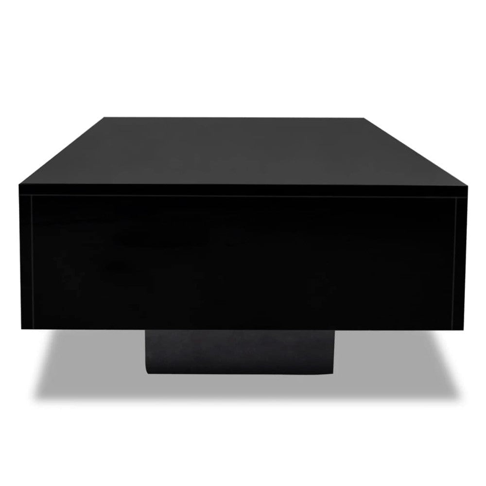 Coffee Table Rectangular Platform 34’’ Modern High Gloss Black Frame BM326346