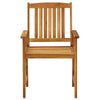 Blaire Outdoor Accent Chairs, Set of 2, Acacia Wood, Cream Cushions