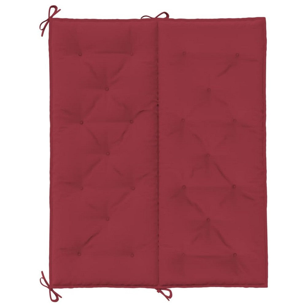 Claire Outdoor Cushion for Bench 47’’ Wine Red Tufted Oxford Fabric