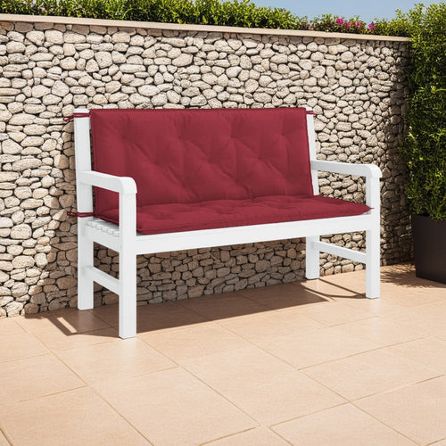 Claire Outdoor Cushion for Bench, 47", Wine Red Tufted Oxford Fabric