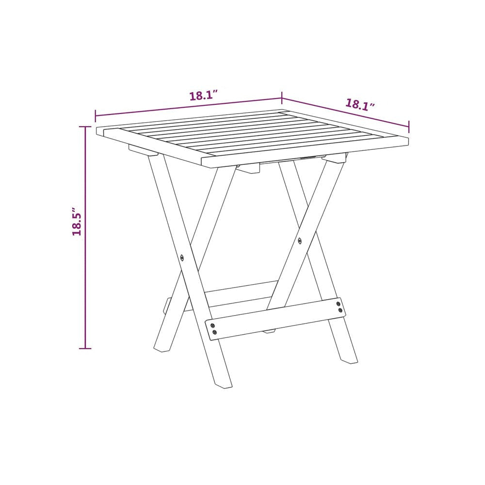 Suvi 3pc Outdoor Chaise Lounge Chairs and Foldable Table Set Acacia BM326355