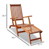 Suvi Outdoor Chaise Lounge Chair, Adjustable Reclining, Footrest, Wood