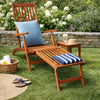 Suvi Outdoor Chaise Lounge Chair, Adjustable Reclining, Footrest, Wood