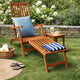 Suvi Outdoor Chaise Lounge Chair, Adjustable Reclining, Footrest, Wood