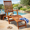 Suvi Outdoor Chaise Lounge Chair, Adjustable Reclining, Footrest, Wood
