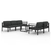 Shina 6pc Outdoor Modular Sofa and Table Set Black Gray Cushions BM326360