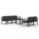 Shina 6pc Outdoor Modular Sofa and Table Set Black Gray Cushions BM326360