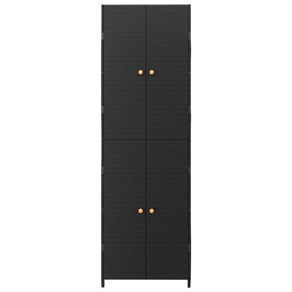 Elix Outdoor Storage Cabinet with 4 Compartment 71’’ Black Rattan BM326362