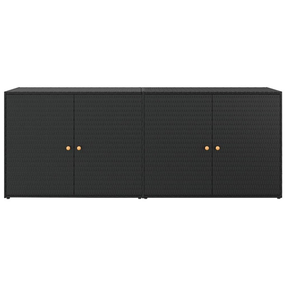 Elix Outdoor Storage Cabinet with Compartments 78’’ Black Rattan BM326363