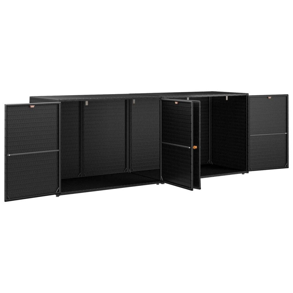 Elix Outdoor Storage Cabinet with Compartments 78’’ Black Rattan BM326363