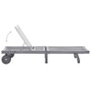 Kaye Outdoor Sun Lounger, 79" Acacia Wood Frame, Dark Gray Polyester