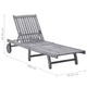 Kaye Outdoor Sun Lounger, 79" Acacia Wood Frame, Dark Gray Polyester