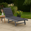 Kaye Outdoor Sun Lounger, 79" Acacia Wood Frame, Dark Gray Polyester