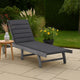 Kaye Outdoor Sun Lounger, 79" Acacia Wood Frame, Dark Gray Polyester