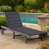 Kaye Outdoor Sun Lounger, 79" Acacia Wood Frame, Dark Gray Polyester