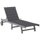 Kaye Outdoor Sun Lounger, 79" Acacia Wood Frame, Dark Gray Polyester