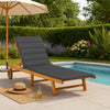 Kaye Outdoor Sun Chaise Lounger, 79" Brown Acacia Wood, Gray Cushion