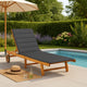 Kaye Outdoor Sun Chaise Lounger, 79" Brown Acacia Wood, Gray Cushion