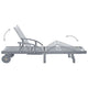 Kaye Outdoor Sun Lounger, 79" Gray Acacia Wood Frame, Cream Polyester