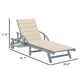 Kaye Outdoor Sun Lounger, 79" Gray Acacia Wood Frame, Cream Polyester