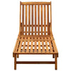 Kaye Outdoor Sun Lounger, 79" Brown Acacia Wood Frame, Cream Polyester