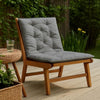 Claire Outdoor Cushion for Bench, 47" Light Gray Tufted Oxford Fabric