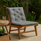 Claire Outdoor Cushion for Bench, 47" Light Gray Tufted Oxford Fabric