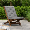 Claire Outdoor Cushion for Bench, 47" Light Gray Tufted Oxford Fabric