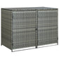 Double Wheelie Bin Shed with Gas Lift 58’’ Modern Gray Poly Rattan BM326370