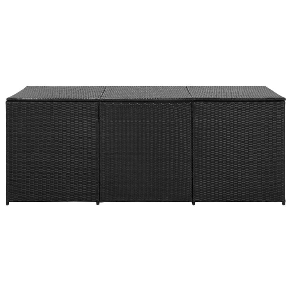 Outdoor Storage Box with Gas Lift 71’’ Rectangular Black Rattan BM326371