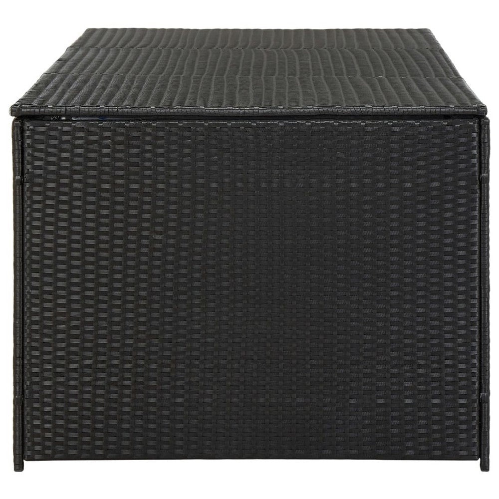 Outdoor Storage Box with Gas Lift 71’’ Rectangular Black Rattan BM326371