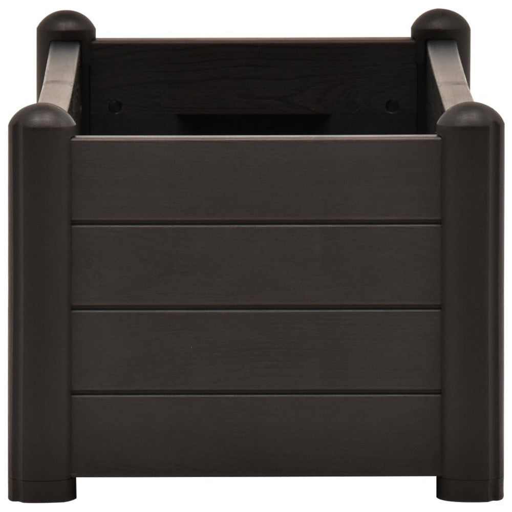 Outdoor Raised Flower Bed with Drainage 39’’ Wide Gray Polypropylene BM326372