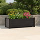 Outdoor Raised Flower Bed with Drainage, 39" Wide Gray Polypropylene