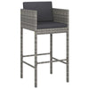 Outdoor Barstool Set of 2 Powder Coated Steel Gray Poly Rattan BM326374