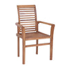 Lina Stackable Dining ArmSet of 6 Slatted Solid Teak Wood Back BM326375