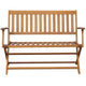 Jenny Outdoor Foldable Bench 47’’ Acacia Wood Light Gray Cushion
