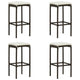 Vian Outdoor Barstool Set of 4, Brown Poly Rattan, Cream Polyester