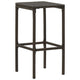 Vian Outdoor Barstool Set of 4 Brown Poly Rattan Cream Polyester