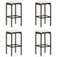 Vian Outdoor Barstool Set of 4, Brown Poly Rattan, Cream Polyester