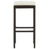 Vian Outdoor Barstool Set of 4 Brown Poly Rattan Cream Polyester