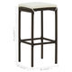 Vian Outdoor Barstool Set of 4 Brown Poly Rattan Cream Polyester