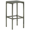 Vian Outdoor Barstool Set of 2 Gray Poly Rattan and Polyester Seats