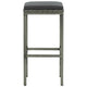 Vian Outdoor Barstool Set of 2 Gray Poly Rattan and Polyester Seats