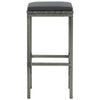 Vian Outdoor Barstool Set of 2, Gray Poly Rattan and Polyester Seats