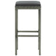 Vian Outdoor Barstool Set of 2, Gray Poly Rattan and Polyester Seats