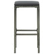 Vian Outdoor Barstool Set of 2 Gray Poly Rattan and Polyester Seats